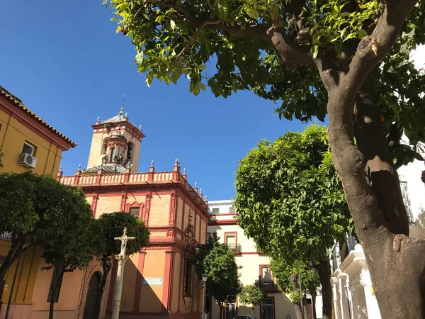 Sevilla Spanya Daki Iglesia San Vicente Kilisesine Doğru Yürüyorum — Stok fotoğraf