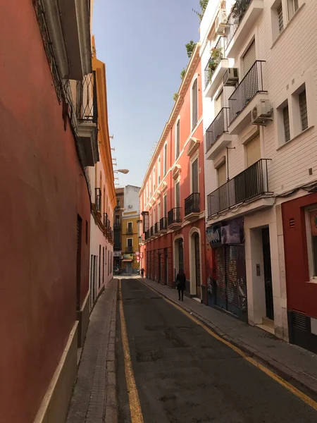 Bunte Häuser Den Straßen Von Sevilla — Stockfoto