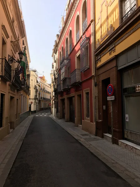Bunte Häuser Den Straßen Von Sevilla — Stockfoto