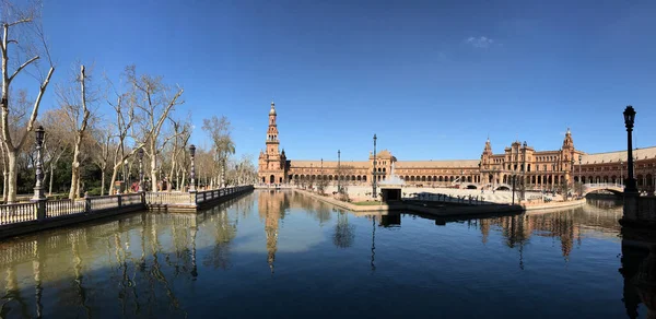 Panorama Plaza Espana Sevilha Espanha — Fotografia de Stock