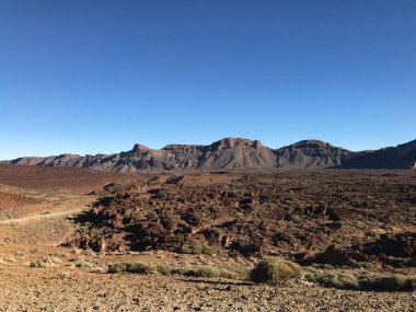 Teide Dağı çevresindeki manzara Kanarya Adaları 'ndaki Tenerife' de bir volkan.