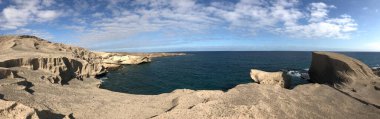 Tenerife 'deki San Miguel de Tajao' nun kayalık sahillerinden Panorama