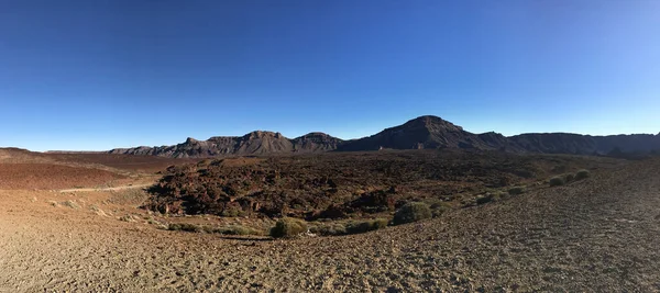 Panoráma Táj Körül Mount Teide Egy Vulkán Tenerife Kanári Szigeteken — Stock Fotó