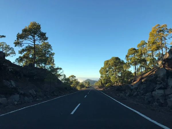Empty Road Teide National Park Tenerife Canary Islands — Stock Photo, Image