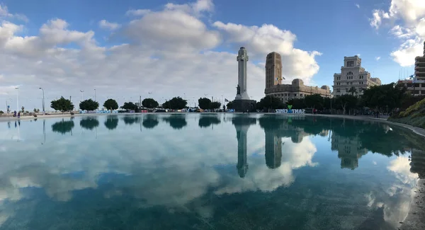 Panorama Plaza Espana Con Castillo San Cristobal Santa Cruz Tenerife — Foto Stock