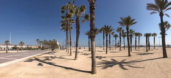 Las Arenas Panorama Playa Valencia España — Foto de Stock