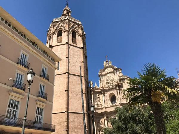 Plaza Reina Met Micalet Valencia — Stockfoto