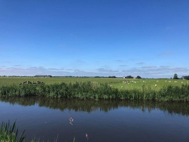 Friesland, Hollanda 'da Bartlehiem ve Aldtsjerk arasında kanal