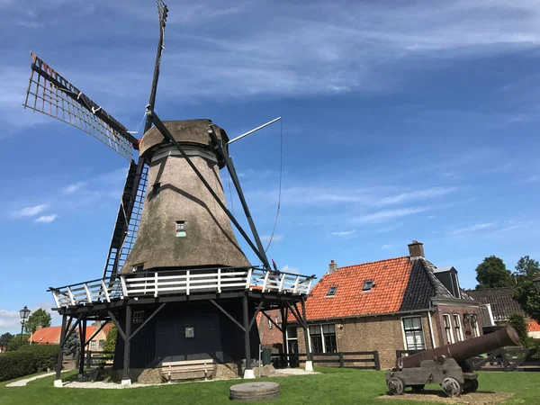 Wiatrak Sloten Friesland Holandia — Zdjęcie stockowe