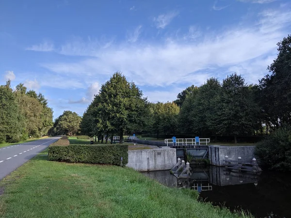 Kanaalsluis Rond Hoogehaar Drenthe Nederland — Stockfoto