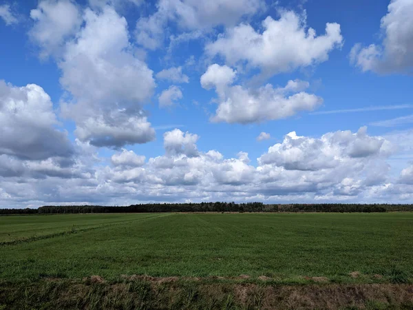 Cloudy landscape around Elp in Drenthe, The Netherlands