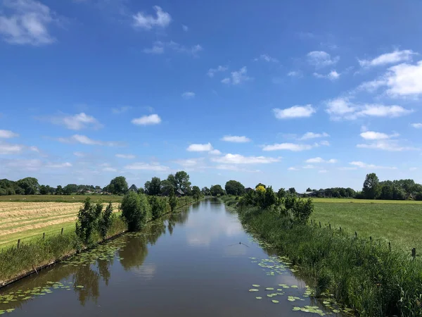 Kanał Kierunku Bartlehiem Friesland Holandia — Zdjęcie stockowe