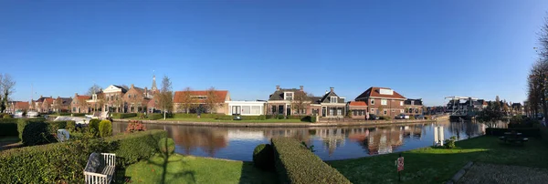 Friesland Hollanda Sonbahar Boyunca Ijlst Panorama Kanal — Stok fotoğraf