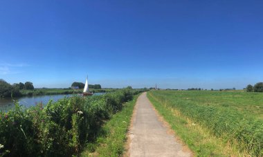 Oostrum, Friesland, Hollanda çevresinden panoramik manzara
