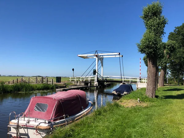 Ijlst Friesland Daki Bir Kanalda Köprü Hollanda — Stok fotoğraf