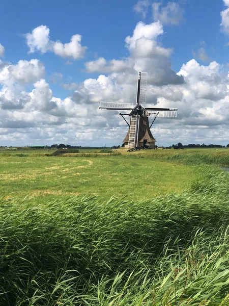 荷兰弗里斯兰温苏姆的风车 — 图库照片