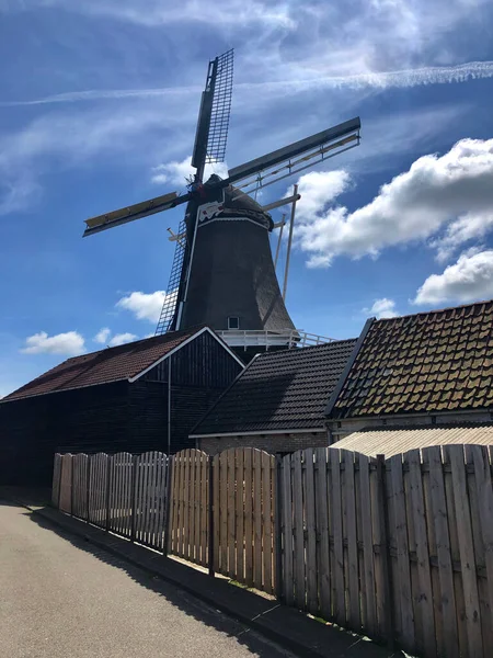 Stiens Friesland Daki Yel Değirmeni Hollanda — Stok fotoğraf