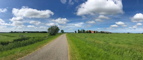 Panorama Desde Una Carretera Hacia Cornjum Frisia Países Bajos — Foto de Stock