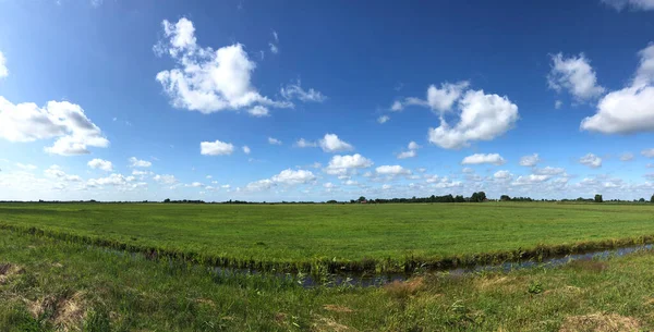 Fríská Krajina Panorama Nizozemsku — Stock fotografie