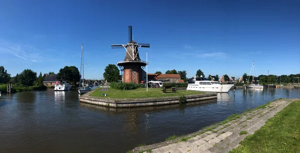 Windmill Dock Burdaard Friesland Netherlands — Stock Photo, Image