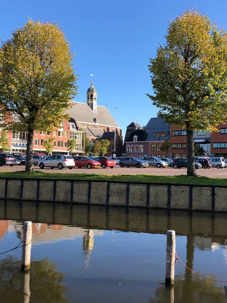Kościół Martini Sneek Jesienią Friesland Holandia — Zdjęcie stockowe