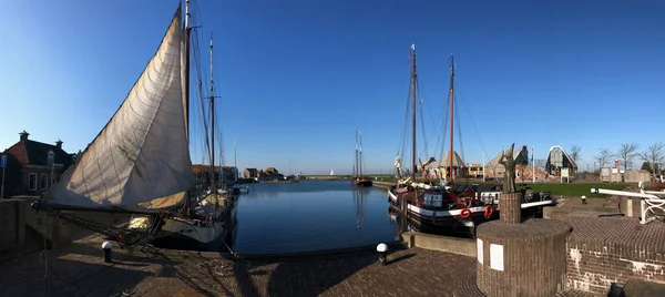 Panorama Portu Stavoren Friesland Holandia — Zdjęcie stockowe