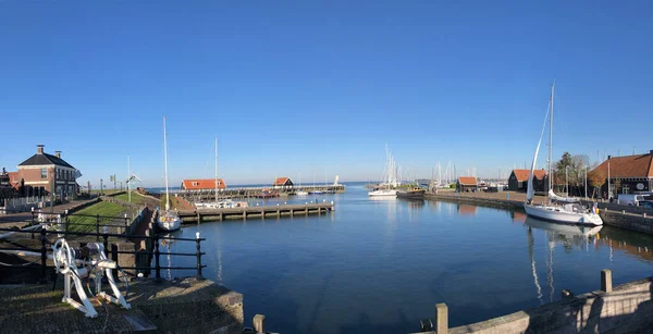 Panorama Porto Hindeloopen Durante Outono Frísia Países Baixos — Fotografia de Stock