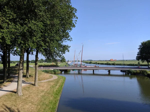 Autopista Sobre Canal Alrededor Sloten Frisia Países Bajos — Foto de Stock