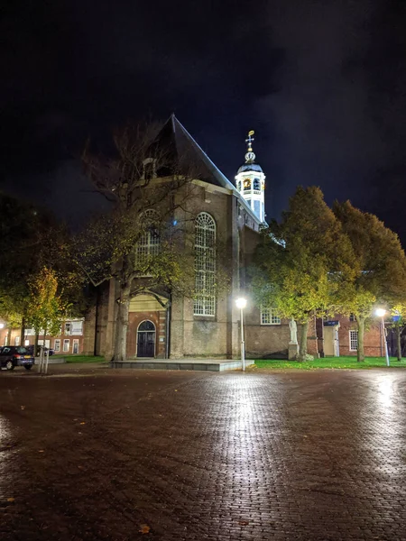 Chiesa Martini Notte Sneek Paesi Bassi — Foto Stock