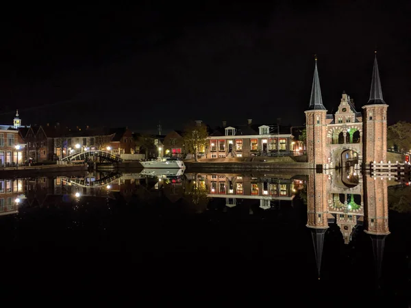 Waterpoort Night Sneek Friesland Netherlands — Stock Photo, Image