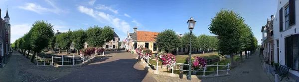 Panorama Ulica Mieście Sloten Friesland Holandia — Zdjęcie stockowe