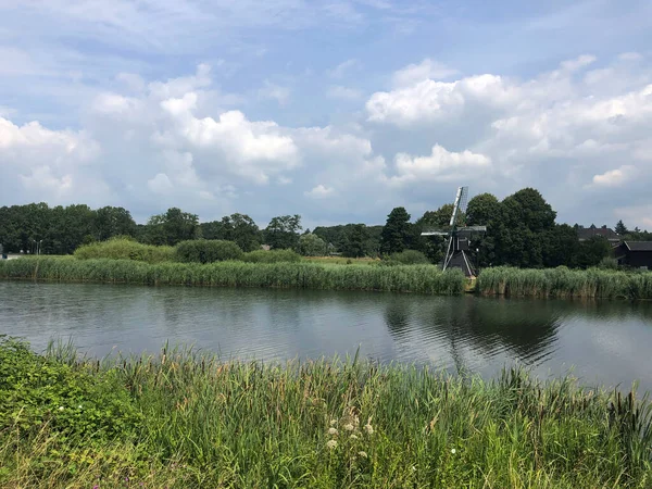 Vindmølle Ved Kanal Rundt Laag Keppel Gelderland Nederland – stockfoto