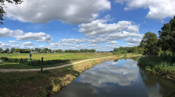 Gelderland Hollanda Daki Eski Ijssel Nehrinden Panorama — Stok fotoğraf