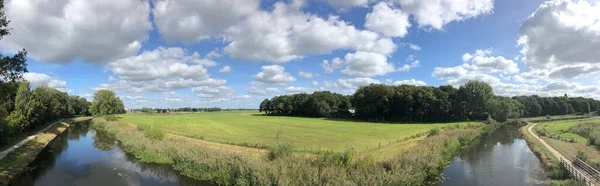 Gelderland Hollanda Daki Eski Ijssel Nehrinden Panorama — Stok fotoğraf