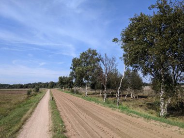 Nijverdal, Hollanda çevresinde bisiklet yolu ve kum yolu