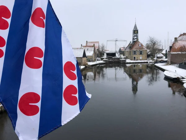 Frisian Flag Hindeloopen Winter Friesland Netherlands — Stock Photo, Image