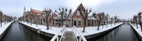 Panorama Canal Sloten Winter — Stock Photo, Image