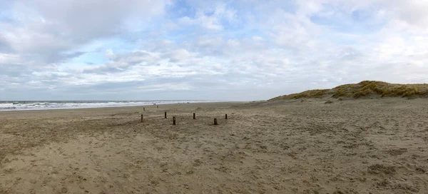 Panorama Plage Texel Aux Pays Bas — Photo