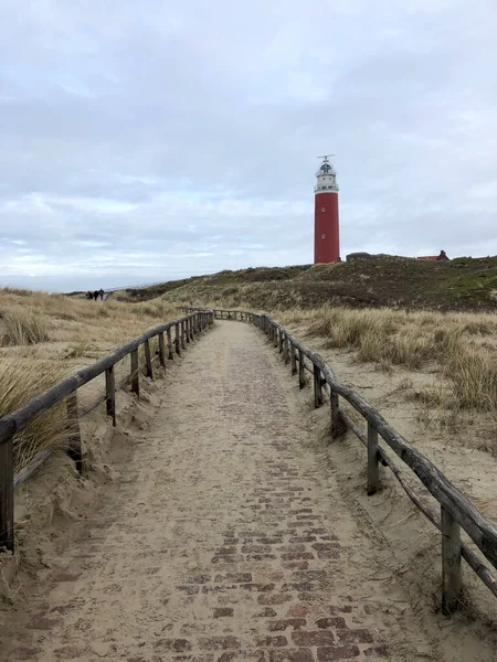 荷兰德塞尔岛上的灯塔 — 图库照片