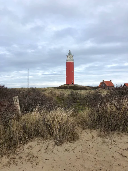荷兰德塞尔岛上的灯塔 — 图库照片