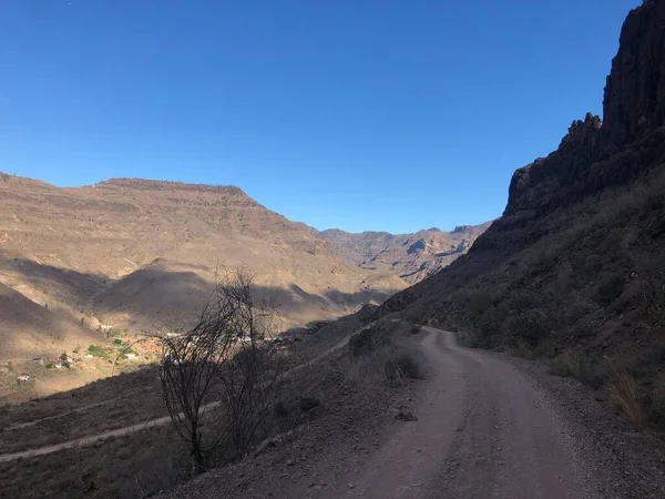 Smutsig Väg Bergen Gran Canaria — Stockfoto