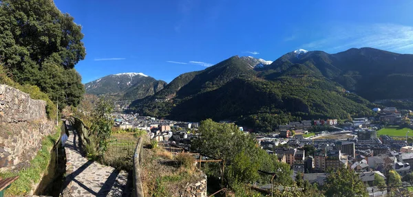 Panorama Sentiero Sulle Montagne Intorno Andorra Vella — Foto Stock