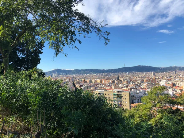 Barcelona Vista Desde Montaña — Foto de Stock