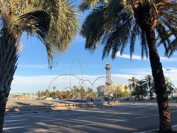 Rotonda Plaza Les Drassanes Barcelona España — Foto de Stock