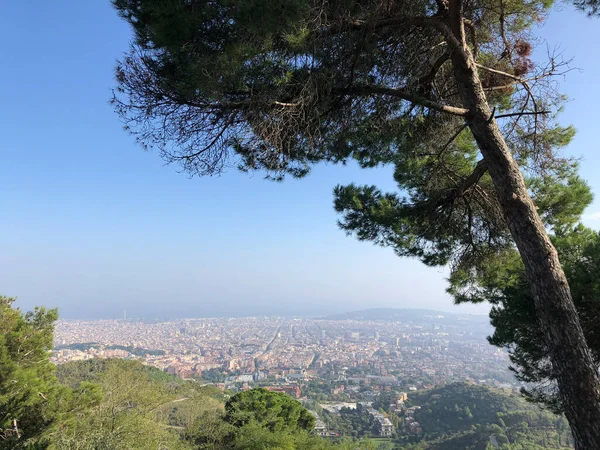 Vedere Din Muntele Tibidabo Din Barcelona Spania — Fotografie, imagine de stoc