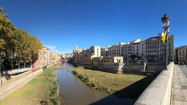 Panorama Vanaf Brug Onyar Girona Spanje — Stockfoto