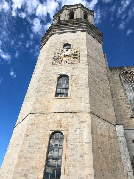 Glockenturm Der Kathedrale Von Girona Katalonien Spanien — Stockfoto