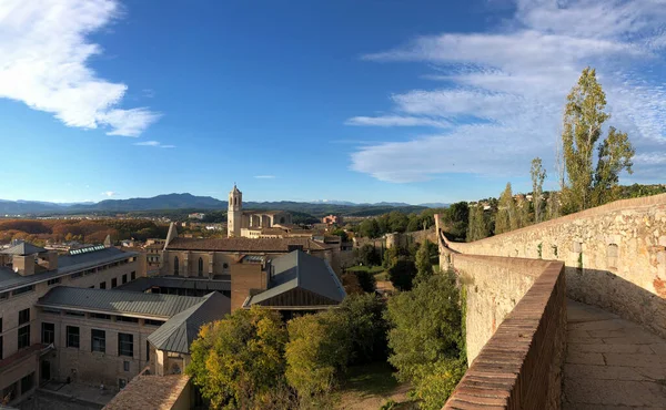 Panorama Vanaf Stadsmuur Van Girona Spanje — Stockfoto