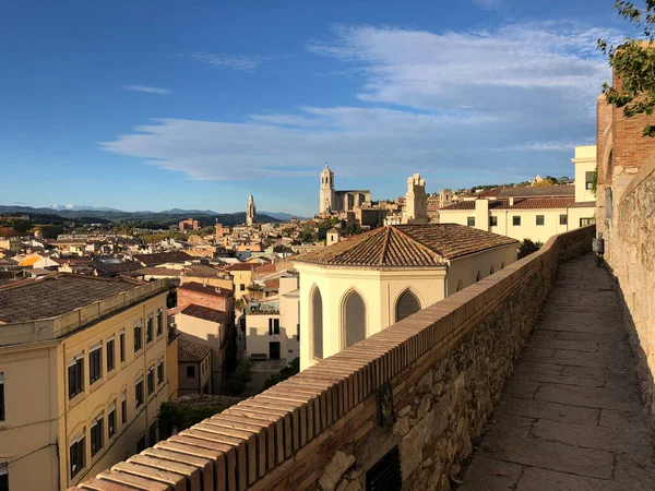 Uitzicht Vanaf Stadsmuur Van Girona Spanje — Stockfoto