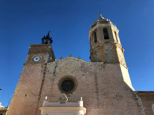 Kerk Van Sant Bartomeu Santa Tecla Sitges Spanje — Stockfoto